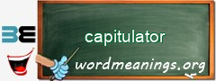 WordMeaning blackboard for capitulator